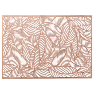 Placemat Nissa - 1x - brons blad motief - 30 x 45 cm - onderlegger