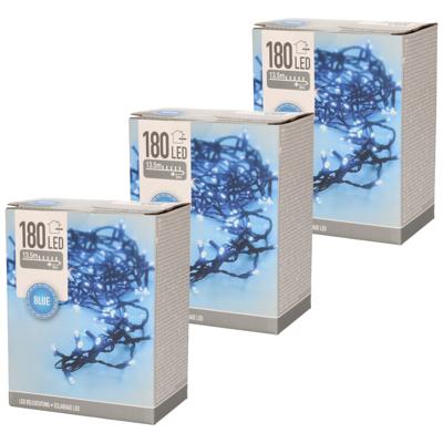 Kerstverlichting - 3x - LED - blauw - 16,5 meter - Kerstlampjes blauw Kerstverlichting - 3x - LED - blauw - 16,5 meter - Kerstlampjes blauw