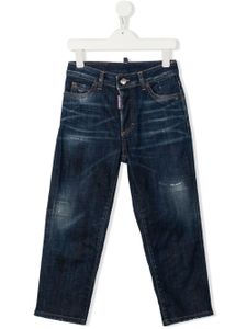 DSQUARED2 KIDS jean droit à effet délavé - Bleu