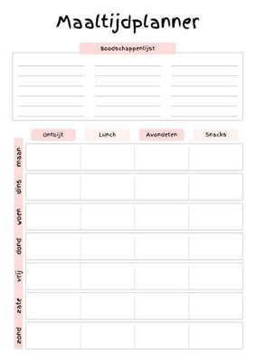 Maaltijdplanner (Paperback)