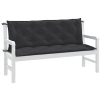 VidaXL Tuinbankkussens 2 st 150x50x7 cm stof gemêleerd antracietkleur VidaXL Tuinbankkussens 2 st 150x50x7 cm stof gemêleerd antracietkleur