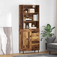 Hoge kast Oud Hout 69,5 x 34 x 180 cm Geengineerd Hout en Glas