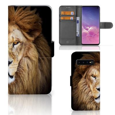 Samsung Galaxy S10 | Telefoonhoesje | Met pasjeshouder | Leeuw