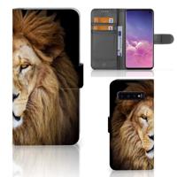 Samsung Galaxy S10 | Telefoonhoesje | Met pasjeshouder | Leeuw