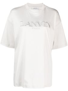 Lanvin logo-embroidered cotton T-shirt - Gris