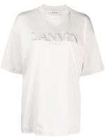 Lanvin logo-embroidered cotton T-shirt - Gris - thumbnail