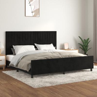 Bedframe zonder matras 200x200 cm fluweel zwart