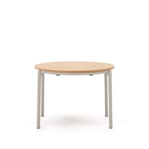 Kave Home Uitschuifbare Ronde Eettafel 'Montuiri' 90-170 x 90cm, kleur Naturel/Grijs