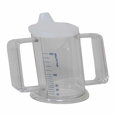 Drinkbeker HandyCup met deksel | Met maatvoering en handgrepen | Inhoud 200 ml | PR65646-M