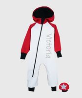 Waterproof Softshell Overall Comfy White/Red Jumpsuit