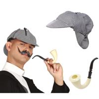 Carnaval verkleed set Detective - Pet/pijp - Sherlock - volwassenen