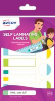 Avery Family gelamineerde etiketten, etui met 24 etiketten, geassorteerde formaten en standaard kleuren - thumbnail