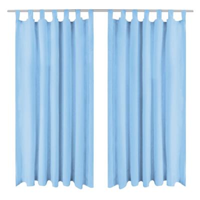VidaXL Micro-satijnen gordijnen met lussen 140x225 cm turquoise 2 st