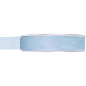 1x Hobby/decoratie lichtblauwe organza sierlinten 1,5 cm/15 mm x 20 meter