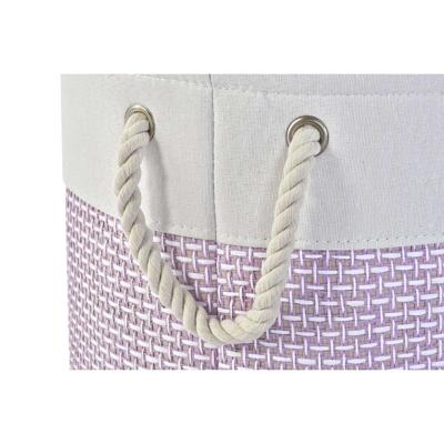Basket spelset DKD Home Decor Wit Roze Lila 40 x 40 x 49 cm 4 Kg 3 Onderdelen (2 Stuks)