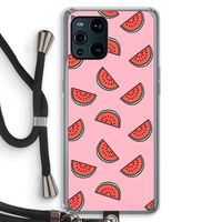 Watermeloen: Oppo Find X3 Transparant Hoesje met koord