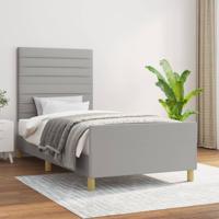 Bedframe zonder matras 90x190 cm stof lichtgrijs
