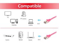 Equip 605582 RJ45 Netwerkkabel, patchkabel CAT 6 S/FTP 3.00 m Pink Vergulde steekcontacten 1 stuk(s) - thumbnail