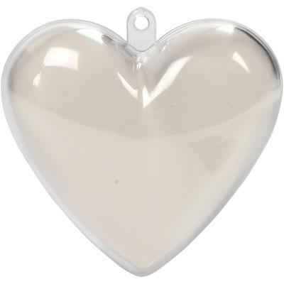 Creativ Company Deco hart, h: 6,5 cm, transparant, 10 stuk/ 1 doos