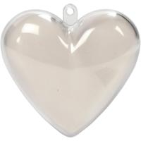Creativ Company Deco hart, h: 6,5 cm, transparant, 10 stuk/ 1 doos