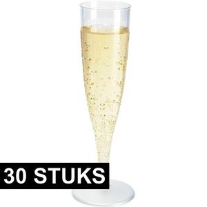 30x Champagne/prosecco glazen transparant   -