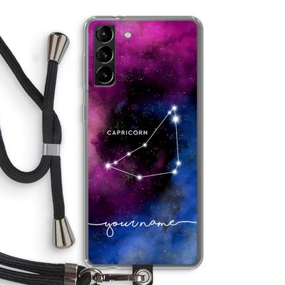 Sterrenbeeld - Donker: Samsung Galaxy S21 Plus Transparant Hoesje met koord