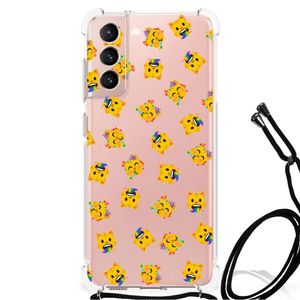 Doorzichtige Silicone Hoesje voor Samsung Galaxy S21 FE Katten Emojis