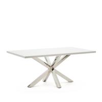 Kave Home Eettafel 'Argo' Melamine, 180 x 100cm, kleur Wit