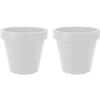 Bloempot/plantenpot voor binnen en buiten - 4x - D40 x H35 cm - wit - kunststof