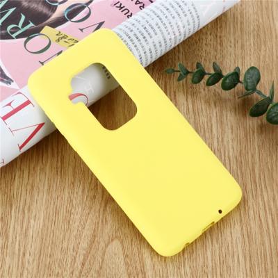 Effen kleur Liquid silicone schokbestendig volledige dekking Case voor Motorola One zoom (geel)