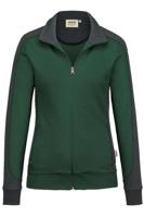 HAKRO  MIKRALINAR® Regular Fit Dames Sweatjacket groen, Effen - thumbnail