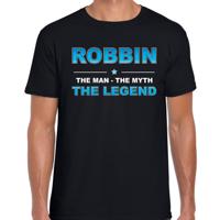 Robbin Voornaam cadeau - The man, The myth the legend - zwart - voor heren - verjaardag