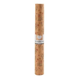 Creativ Company Faux leather papier bruin met bloemenprint, 1m