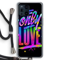 Only Love: Oppo Find X3 Pro Transparant Hoesje met koord