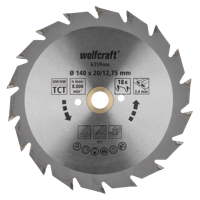 Wolfcraft Handcirkelzaagblad | HM | 18 Zähne | Ø140mm | 1 stuk - 6359000