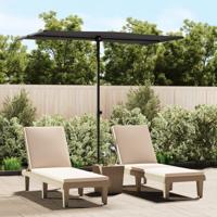 VidaXL Parasol met aluminium paal 180x110 cm zwart