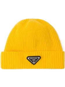 Prada bonnet nervuré en cachemire - Jaune