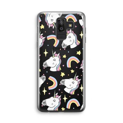 Rainbow Unicorn: Samsung Galaxy J8 (2018) Transparant Hoesje