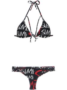 Amir Slama logo print bikini set - Noir