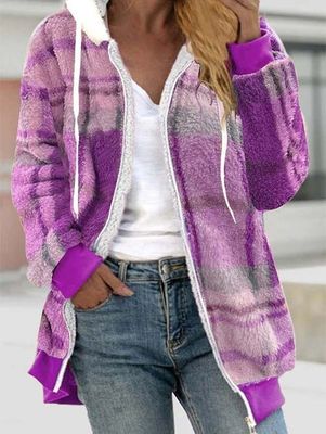 Christmas Plaid Teddy Jacket