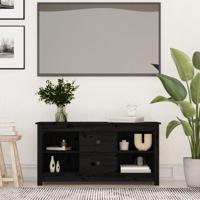 Tv-meubel 103x36,5x52 cm massief grenenhout zwart - thumbnail