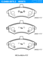 Remblokkenset, schijfrem ATE, u.a. fÃ¼r Hyundai, KIA