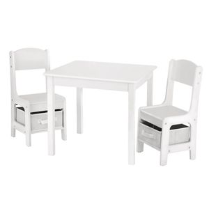 Kindertafel met stoeltjes van hout - 1 tafel en 2 stoelen