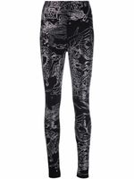 Philipp Plein legging à motif graphique orné de cristal - Noir