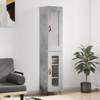 Hoge kast 34,5x34x180 cm bewerkt hout betongrijs
