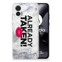Motorola Edge 30 Neo | Siliconen hoesje | met naam Already Taken White