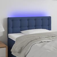 Hoofdbord LED 100x5x78/88 cm stof blauw
