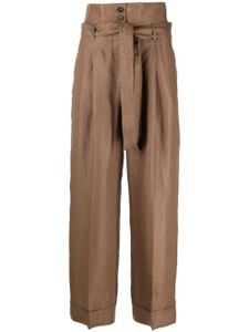 Peserico pantalon court à taille haute - Marron