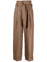 Peserico pantalon court à taille haute - Marron