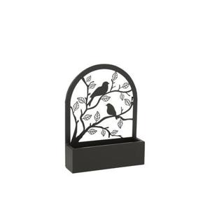 J-Line bloempot Vogels - metaal - zwart - Ø 8.50 cm